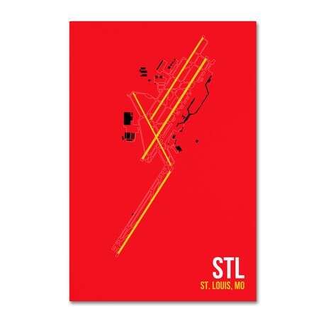 Trademark Fine Art 08 Left 'STL Airport Layout' Canvas Art, 22x32 ALI14860-C2232GG